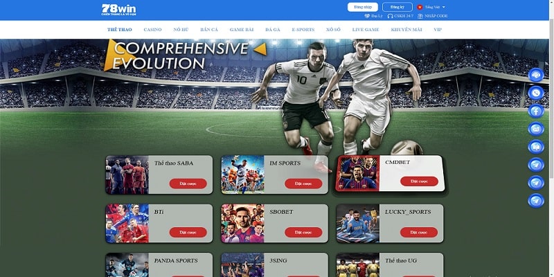 Sảnh cược 78Win là thương hiệu nổi tiếng